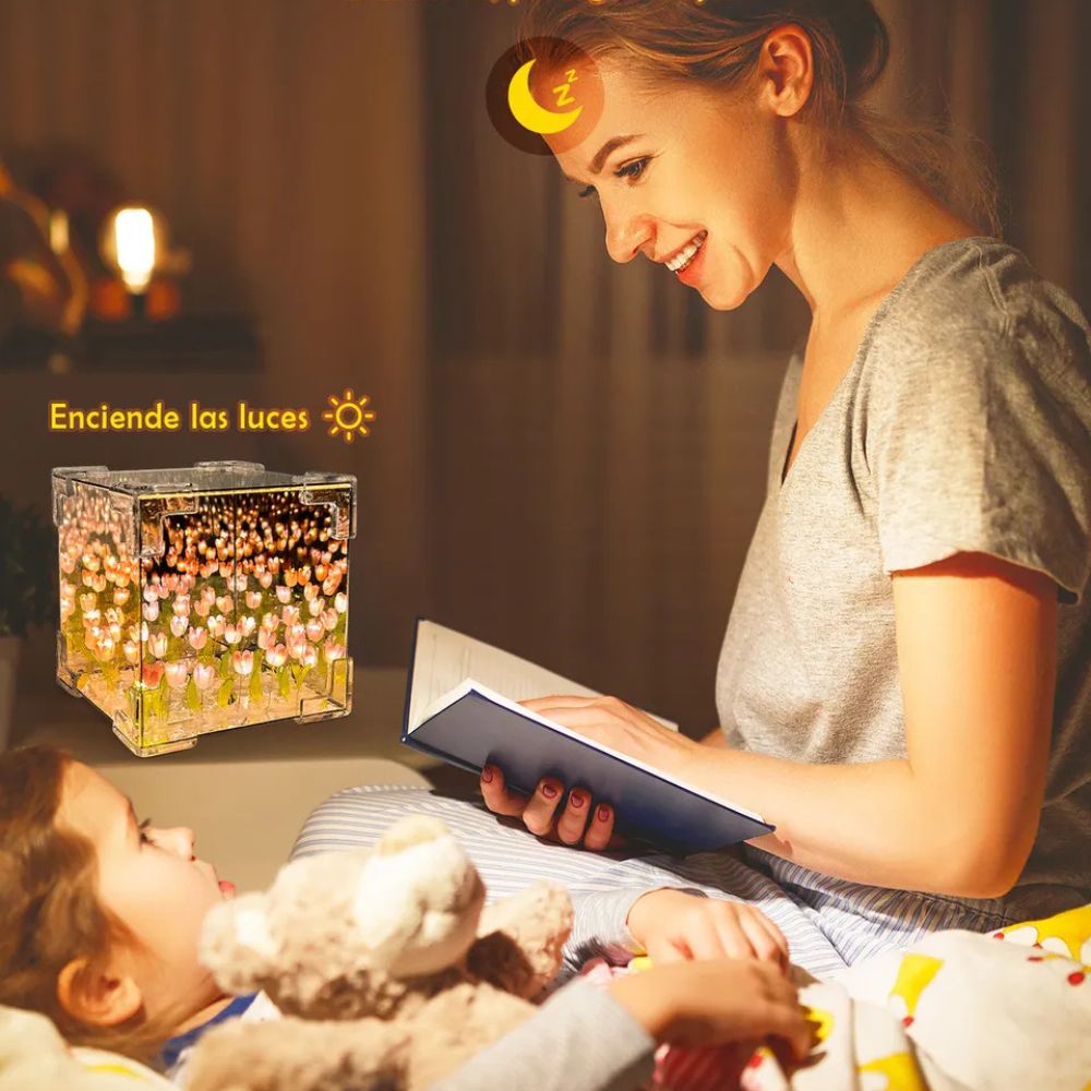 Lampara de Tulipanes Rosados +🎁 E-book 5 Ideas para Organizar tu Cuarto Sin Gastar Dinero