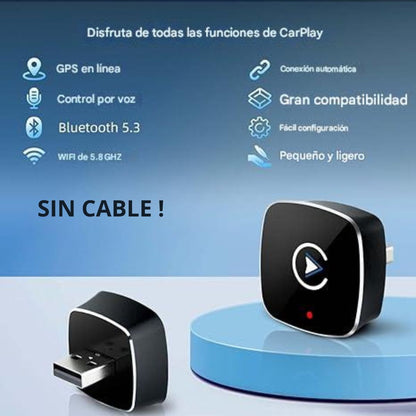 CARPLAY ADAPTADOR INALÁMBRICO + 🎁E-BOOK ORGANIZA TU CARRO EFECTIVAMENTE